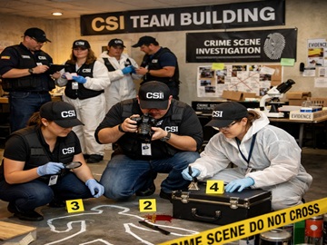 Crime Scene Investigation Team Building Event